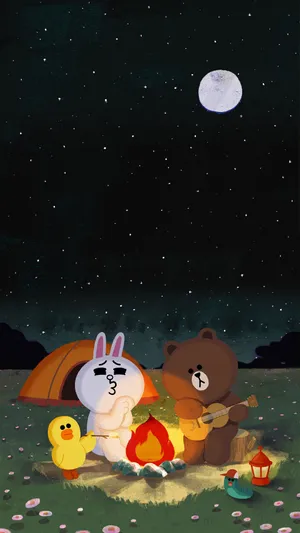 Line Friends Camping Wallpaper