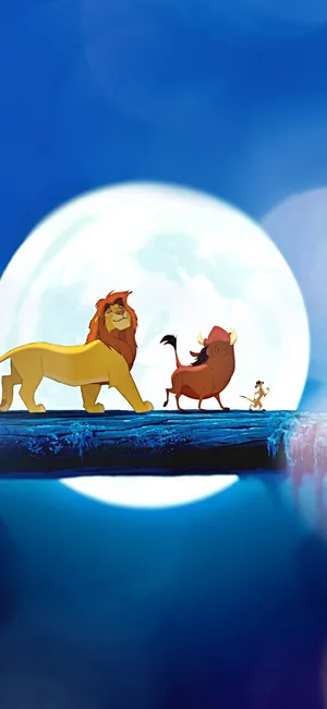 Lion King Full Moon Scene Wallpaper