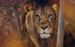 Lion Painting Screensavers Wallpaper