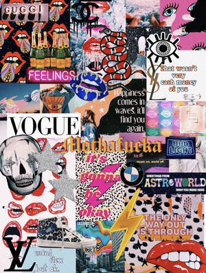 Lips Aesthetic Collage Wallpaper