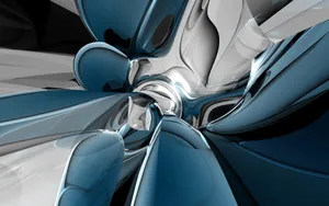 Liquid Blue And Silver Metals Wallpaper