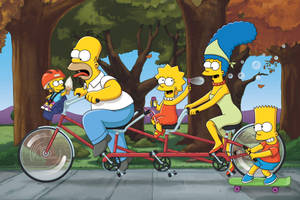 Lisa Simpson Blowing Bubbles On Bike Wallpaper