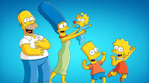 Lisa Simpson Whacky Family Photo Wallpaper