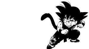 Little Goku Black And White Wallpaper
