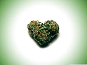 Little Green Weed Heart Wallpaper