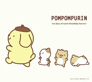 Little Kitty Follow Pompompurin Hd Wallpaper