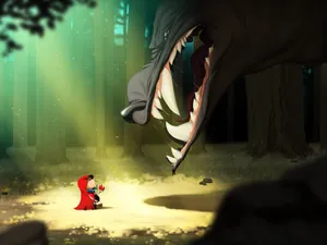 Little Red Riding Hood Cartoon Wallpaper