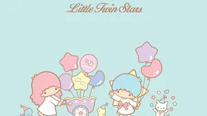 Little Twin Stars Balloons Wallpaper