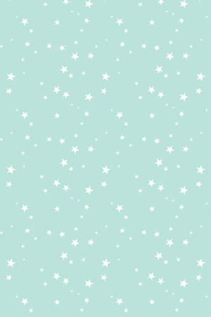 Little White Stars On Pastel Green Wallpaper