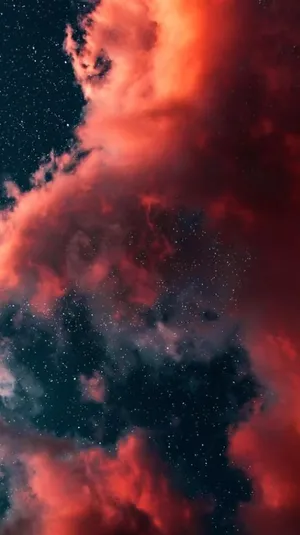 Live Aesthetic Red Orange Night Sky Wallpaper