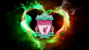 Liverpool Blazing Heart Fan Art Wallpaper