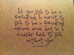 Living With You Winnie The Pooh Quotes Wallpaper