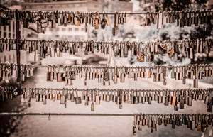 Ljubljana Slovenia Love Padlocks Wallpaper