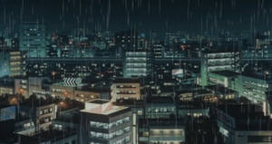 Lo Fi Anime Japan On Rainy Night Wallpaper