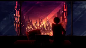 Lo Fi City Man In Window Wallpaper