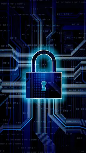 Lock Screen Glowing Padlock Wallpaper