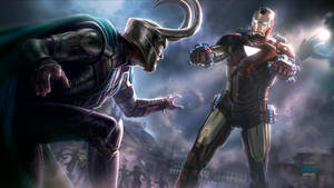 Loki Captured By Iron Man Wallpaper