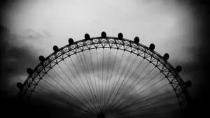 London Eye In Black And White Wallpaper