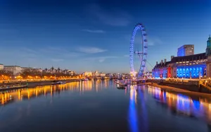 London Eye Twilight Skyline Wallpaper