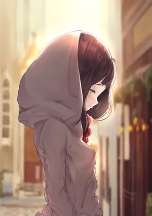 Anime Girl Hoodie With A Snail Wallpaper WallpapersOK