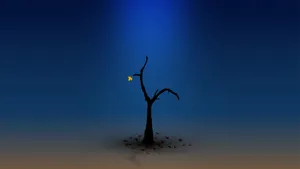 Lonely Dark Blue Tree Wallpaper