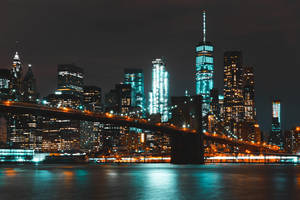 Long Brooklyn Bridge New York Night Wallpaper