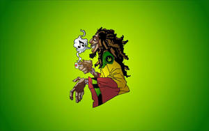 Long-haired Man Smoking Blunt Wallpaper