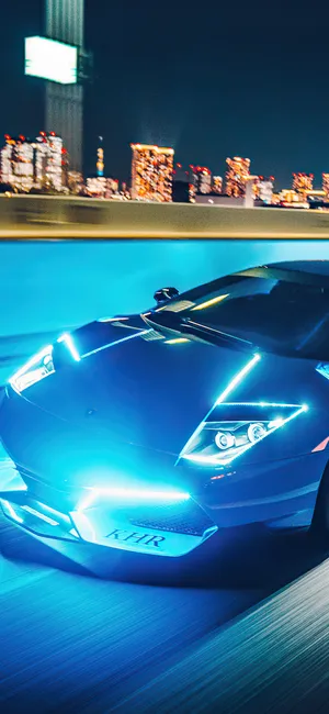 Look At The Beauty Of This Lamborghini In Blue Wallpaper