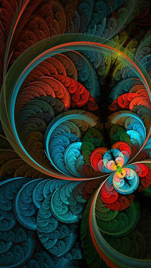 Looped Feather Fractal Design Wallpaper