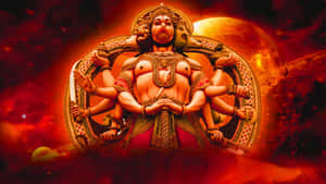 Lord Hanuman Cosmic Backdrop Wallpaper