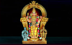 Lord Murugan 4k Statue Art On Black Wallpaper