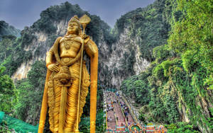 Lord Murugan 4k Statue Worm's Eye View Wallpaper