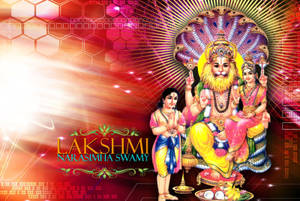 Lord Narasimha Creative Illustration Wallpaper