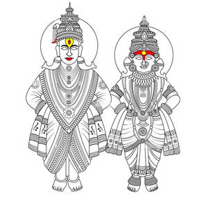 Lord Pandurang And Rukmini Vector Illustration Wallpaper