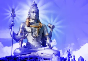 Lord Shiva Purple Glow Wallpaper