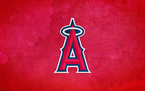 Los Angeles Angels Logo On Red Paint Wallpaper