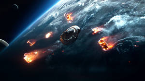 Lost In Space Asteroid Explosion Wallpaper