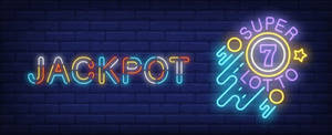 Lottery Jackpot Neon Signage Wallpaper