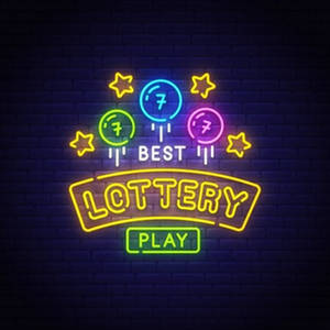 Lottery Play Neon Signage Wallpaper