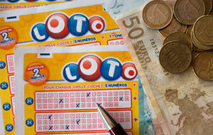Lottery Ticket And Money Wallpaper