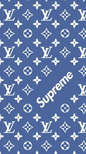 Louis Vuitton And Supreme Brand Logo Pattern Wallpaper