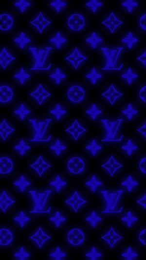 Louis Vuitton Blue-purple On Black Wallpaper