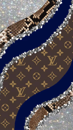 Louis Vuitton Iphone Silver Blue Lining Wallpaper