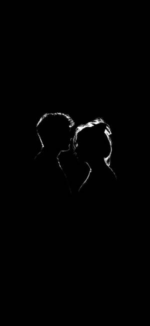 Love Black And White Couple Silhouette Wallpaper