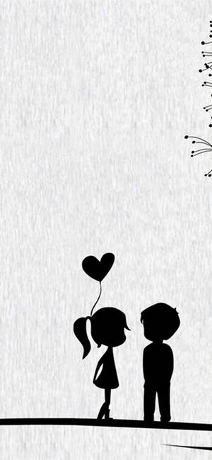 Love Cartoon Black Silhouettes Wallpaper