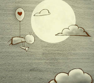 Love Drawing Flying Man Wallpaper