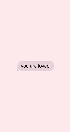 Loved Text In Pastel Pink Wallpaper