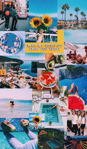 Lovely Beach Summer Collage Wallpaper