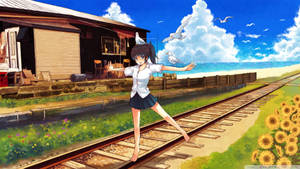 Lovely Girl Anime Scenery Wallpaper