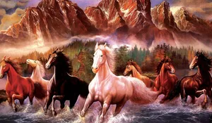 Lovely Seven Horses Wallpaper